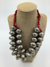 Load image into Gallery viewer, Tuareg Silver and Turquoise Howlite Necklace