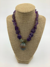 Load image into Gallery viewer, Amethyst Stone and Venetian Bead Necklace