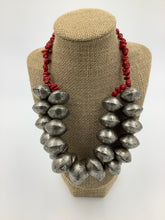 Load image into Gallery viewer, Tuareg Silver and Turquoise Howlite Necklace