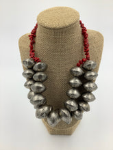 Load image into Gallery viewer, Tuareg Silver and Turquoise Howlite Necklace