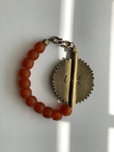 Load image into Gallery viewer, Ashanti Brass &amp; Recycled Glass Bead Bracelet.
