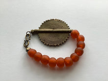 Load image into Gallery viewer, Ashanti Brass &amp; Recycled Glass Bead Bracelet.
