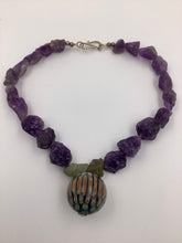 Load image into Gallery viewer, Amethyst Stone and Venetian Bead Necklace
