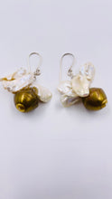 Load image into Gallery viewer, Pearl &amp; Brass Earrings
