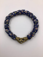 Load image into Gallery viewer, Vintage Krobo &amp; Brass Beads Bracelet
