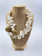 Load image into Gallery viewer, Pearl &amp; Brass Necklace
