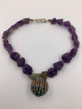 Load image into Gallery viewer, Amethyst Stone and Venetian Bead Necklace
