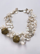 Load image into Gallery viewer, Pearl &amp; Brass Necklace
