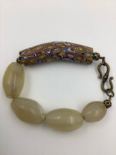 Load image into Gallery viewer, Antique White Agate &amp; Venetian Millefiori Bead Bracelet
